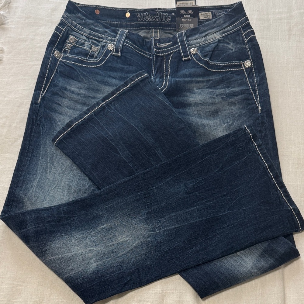 Miss Me Dark Blue Boot Cut Jeans